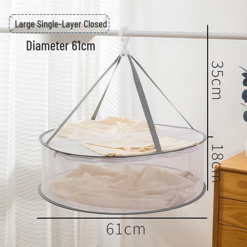 Three-Tier Windproof Folding Sweater Drying Rack Basket