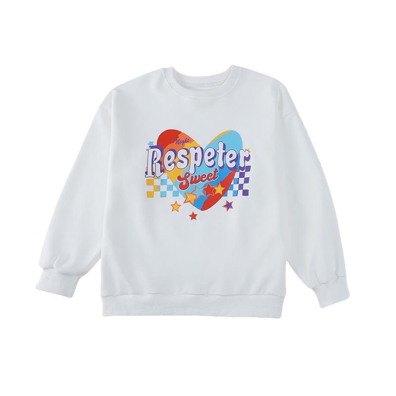 Buntes Herz-Orange Langarm-Sportfestkostüm für Kinder