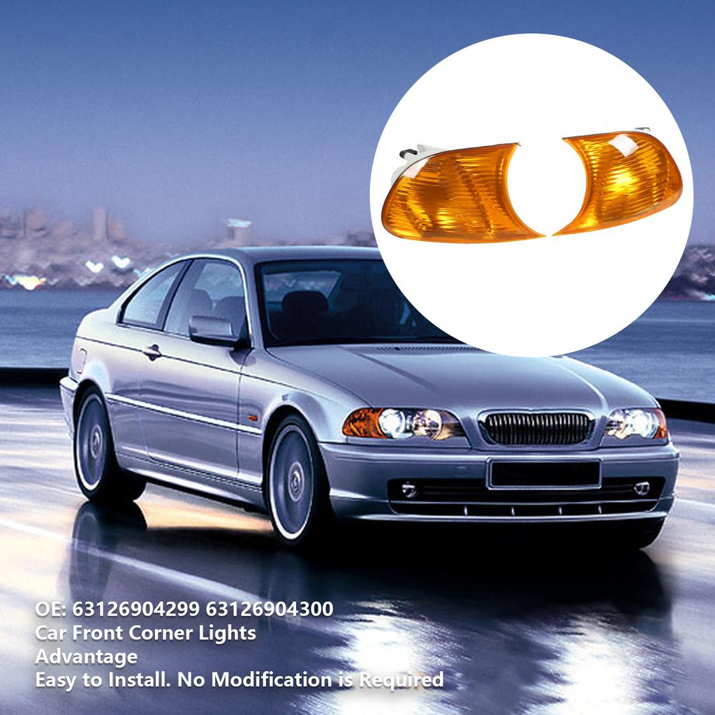 Autoscheinwerfer vorne Ecke Links Rechts Klarglas Blinker Leuchten Ersatz für 3er E46 1998-2001