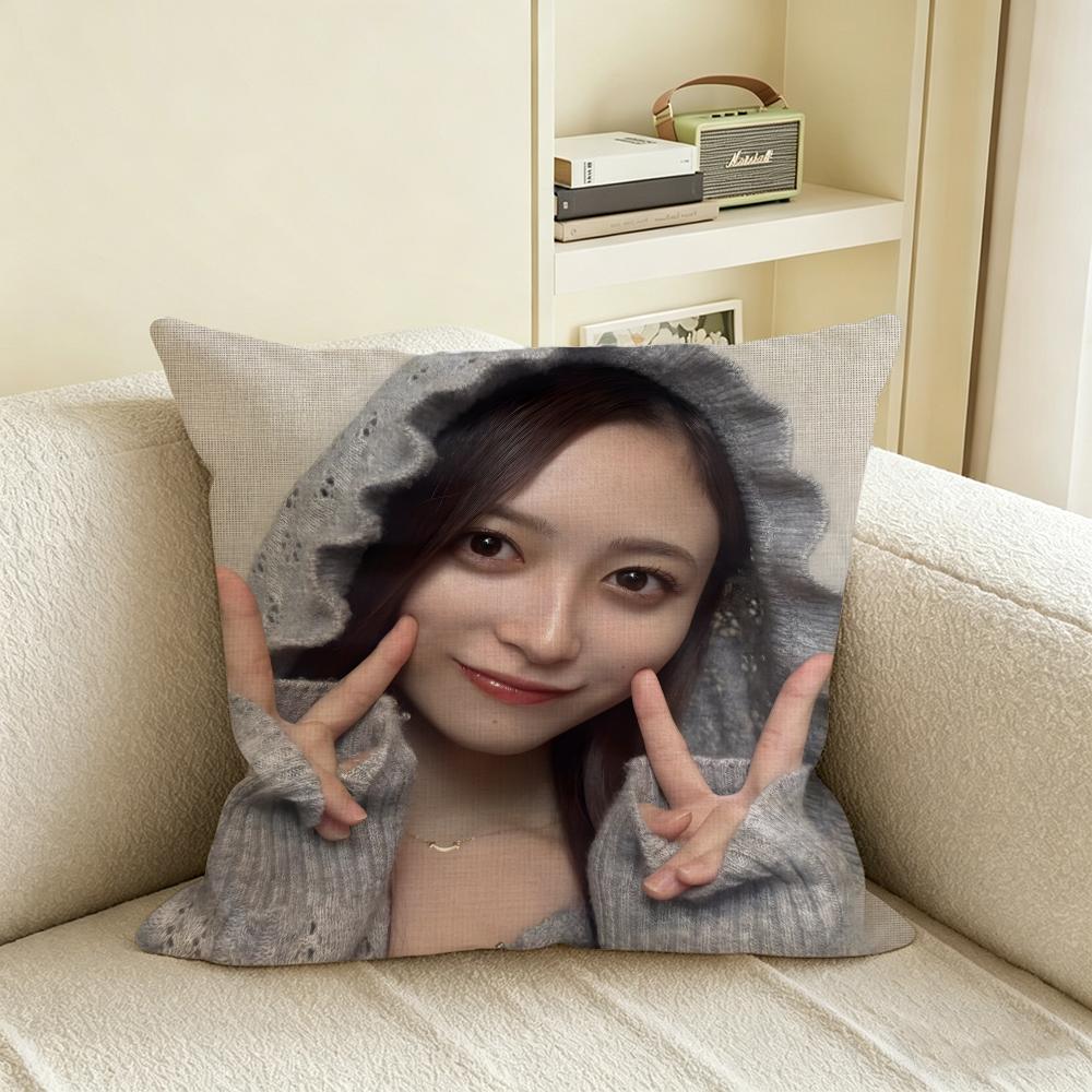 Idol IInoue Nagi Cushion Cover Natural Linen Pillowcase Set AllinOne Decor for Sofa Bedroom Chair