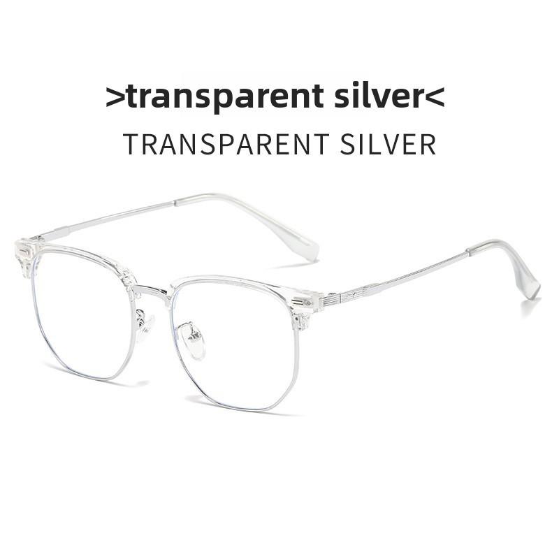 Mens Fashion Half Frame Glasses With Blue Light Blocking For Business And Casual Use