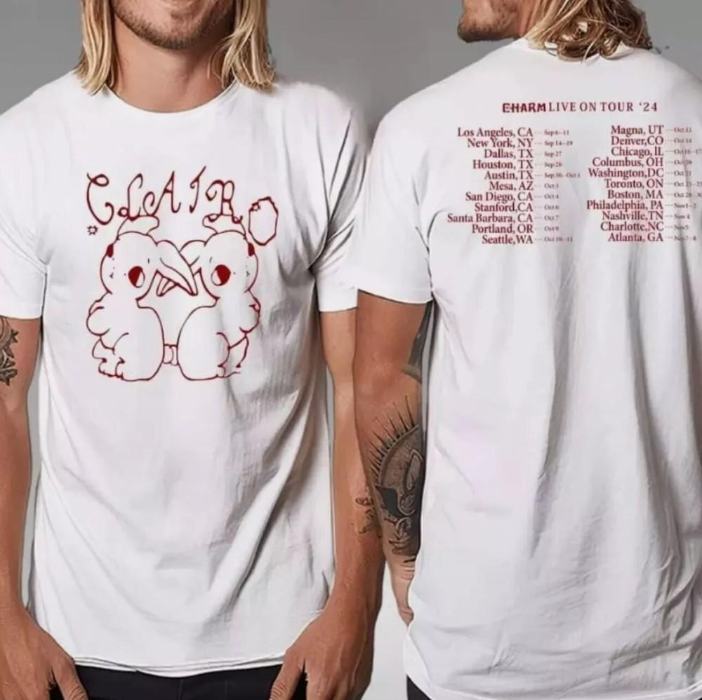 

Clairo The Charm Tour 2024 Bunny Schedule Merch T-Shirt All Color 4XL
