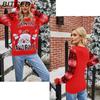 BITCED Damen Weihnachts-Pullover mit Weihnachtsmann-Stickerei O-Ausschnitt Strickpullover