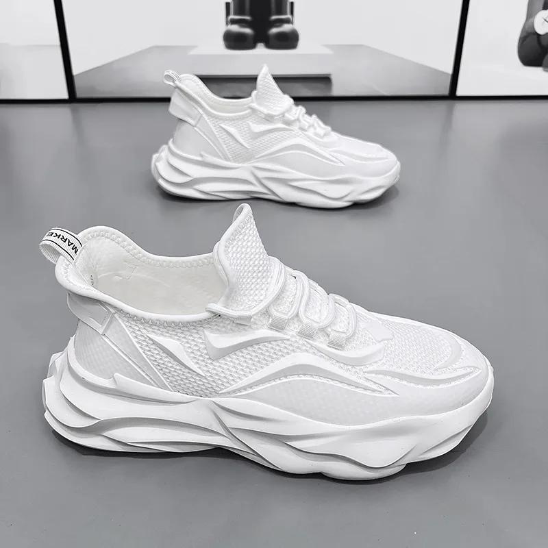 Sneakers Estive Traspiranti da Uomo Scarpe da Corsa in Mesh Confortevoli Scarpe da Tennis Casual alla Moda con Lacci Scarpe con Plateau Coreane da Uomo