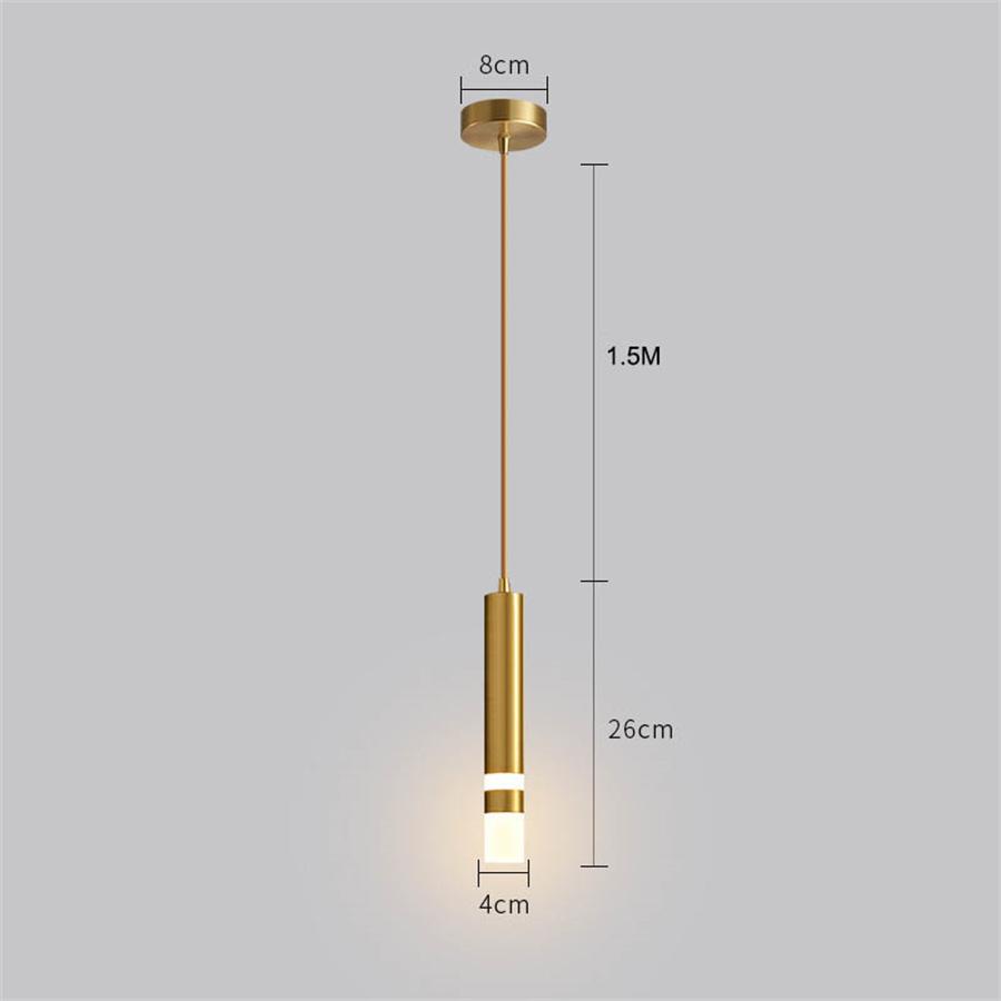 NEW Acrylic Bedroom Bedside LED Pendant Lamps Black Golden Long line hanging Light Island Bar Counter Shop Kitchen Pendant Light