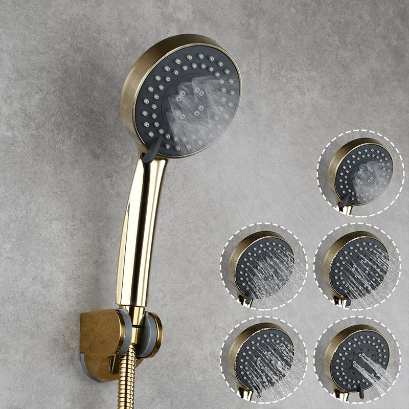 Golden Filter Showerhead 5 Spray Settings Handheld Shower Head Kit (gold,ABS Plastic) золотой