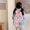 Schoolbag Cartoon Color Matching Round Face Children's Kindergarten Schoolbag Baby Daily School Going Out To Play Portable Backpack Backpack
