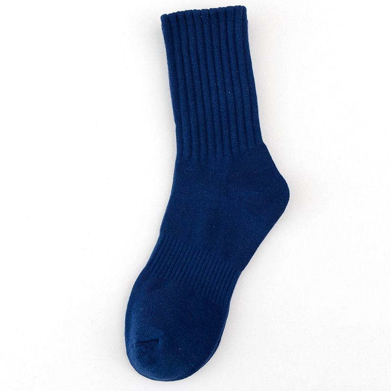 Zhuji Herrensocken aus reiner Baumwolle, einfarbig, mittelgroße Schlauchsocken aus Baumwolle, japanisches Deodorant, Basketball-Sportsocken, Laufsocken