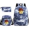 Large Capacity Schoolbag with Shoulder Strap; Student Three-piece Pencil Case Set