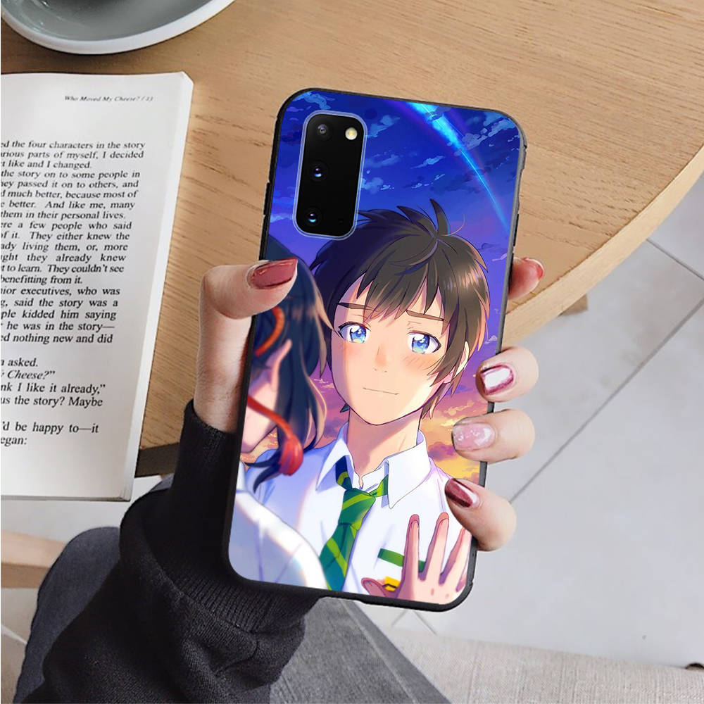AD95 Your Name Black Case for Samsung Note 20 Lite S24 Ultra S23 S22 A05 A06 A11 A71 A15 A16 A13 A24 A25 A33 A52 A53 M55 M35 Sofe Cover