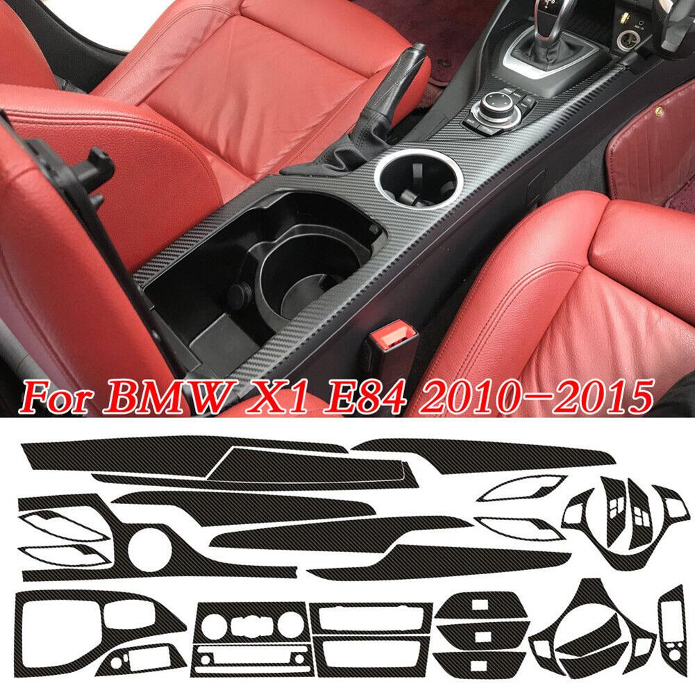 Pentru BMW E84 2010-2015 Autocolant 3D Fibră de carbon Model negru Interior DIY Trim Decal Autocolante de decorare auto pentru volanul pe stânga