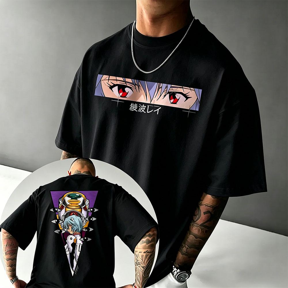 2026 Summer New Arrival Evangelion Pattern Street Style Print ShortSleeve TShirt Y2K Style Suitable for Both Unisex and Unisex
