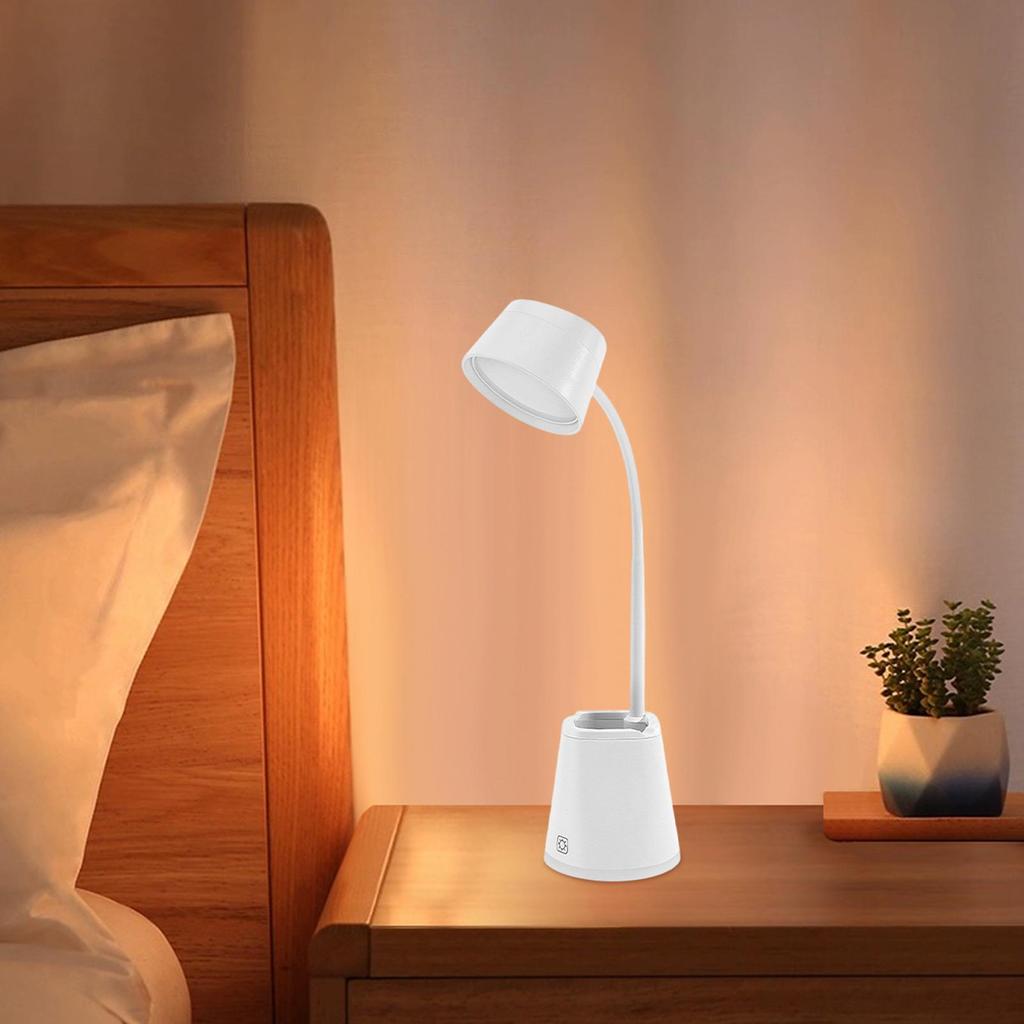Bedside Table Lamp 4 Levels Adjustable Flexible LED Touch Control Accessories Table Top Lamp For Bedroom Study Work Dorm Nail