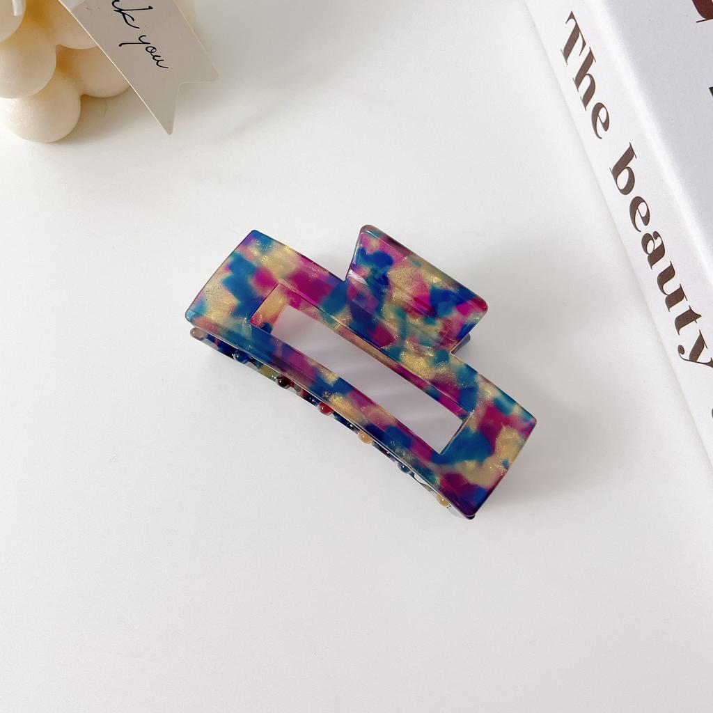 Acetate Korean Fashionable Hair Clip For Women With Elegant Square Design In Colors Multiple