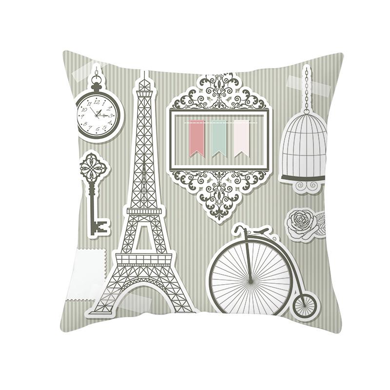 Notre Dame Cathedral French Landscape Pillow Cover European Print Cushion Waist Pillow Cover