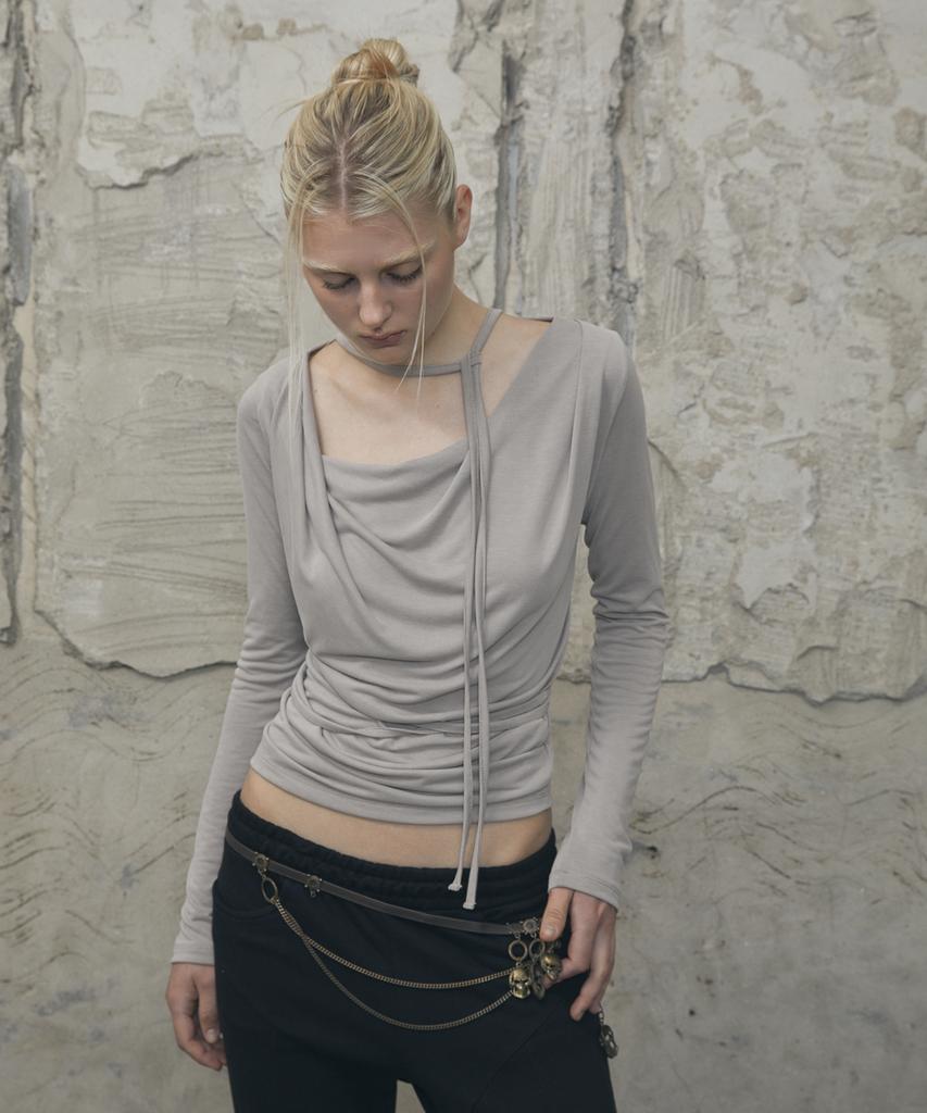 VOONT Drape Strap Tie Long Sleeve (Beige)