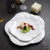 Creative White Ceramic Flower Plates Hotel Restaurant Tableware Modern Irregular White Porcelain Dinner Plates Kitchen Utensils