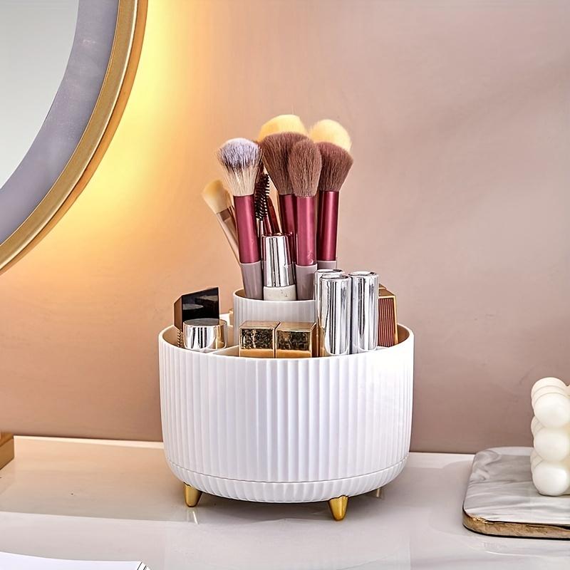 1pc Advanced rotating cosmetic storage box for easy access - durable plastic brush and skincare organizer