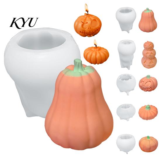 Silicone Candle Mold DIY Pumpkin for Halloween, Handmade Scented Making Mold, Gypsum Crafts Casting Cement Clay Epoxy Resin Reusable