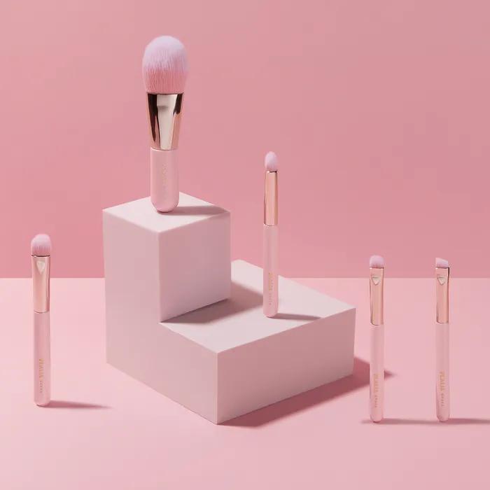 

Набір пензлів для макіяжу Heymini з 5 предметів / портативний / для подорожей / пудра / рум яна / тіні / міні / для брів / вій