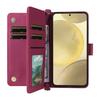 For Samsung Galaxy S25+ Wallet Case with Shoulder/Wrist Strap Leather Phone Cover Stand