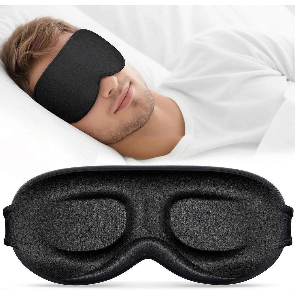 Sleep Mask for Men Women - 100% Blackout Eye Masks for Sleep - 3D Soft Sleeping Mask for Side Sleepers - Zero Pressure Lash Extensions Eye Cover Shad