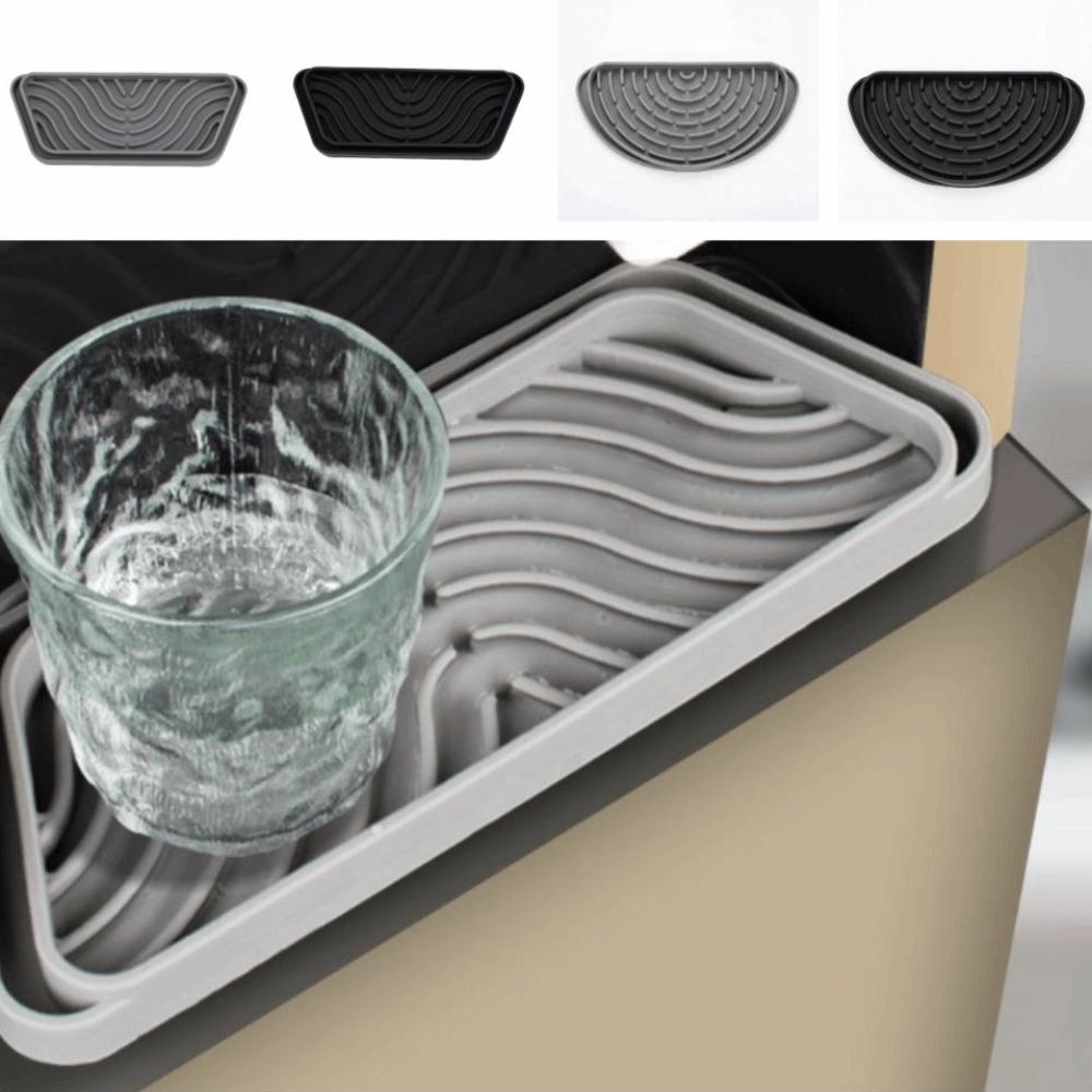 Silicone Refrigerator Drip Tray Catcher Easy-To-Clean Raised Grooves Water Dispenser Drip Tray Cuttable Eco-Friendly