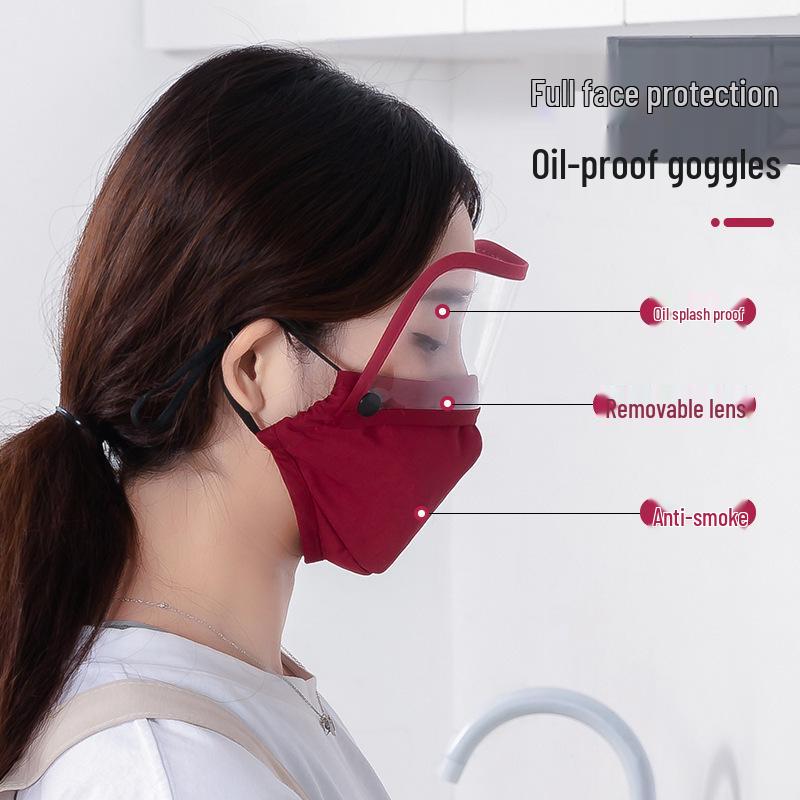 Transparent Anti-Splash Kitchen Face Shield for Women - Full Face Protection and Dustproof