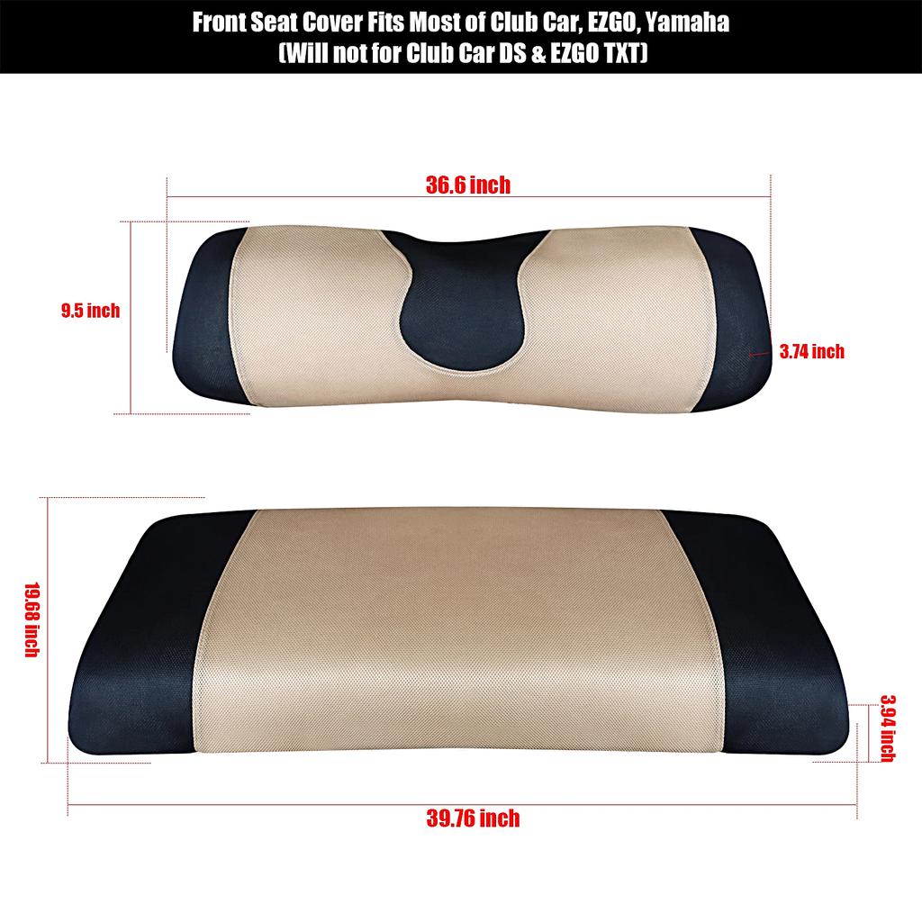 Fashion Cushion Cover Golf Cart Accessories Seat Cover Set Heat Washable Polyester Mesh Cloth for Club Car /EZGO / Yamaha