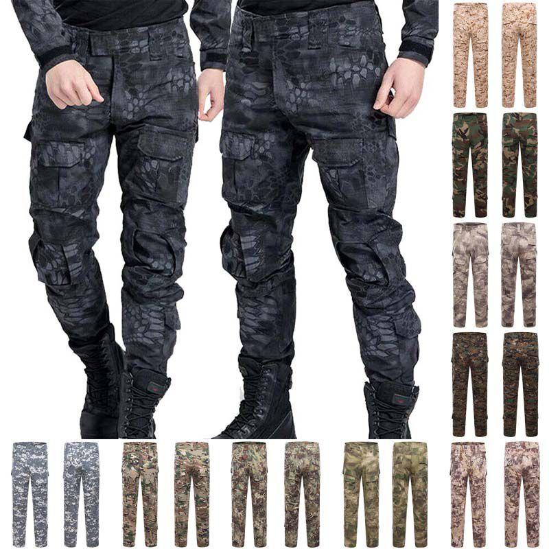 Men's Military Army Combat Tactical Airsoft Pants With Multi-pockets And Ergonomic Knee Design