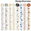 8 Rolls 8 Styles PET Self Adhesive Stickers Roll Decorative Stickers Roll Mixed Shapes 50mm 1roll/style 2m/roll