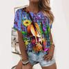 Summer Guitar Instrument Floral 3D Print T-Shirts Women Casual Short Sleeve Round Neck T Shirt Harajuku Tees Top Female Clothing