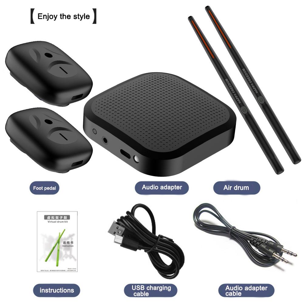 Electronic Virtual Air Drum Drumsticks Pedals Portable Smart Electric Drum Set Professional for Beginners Children Adults Gift