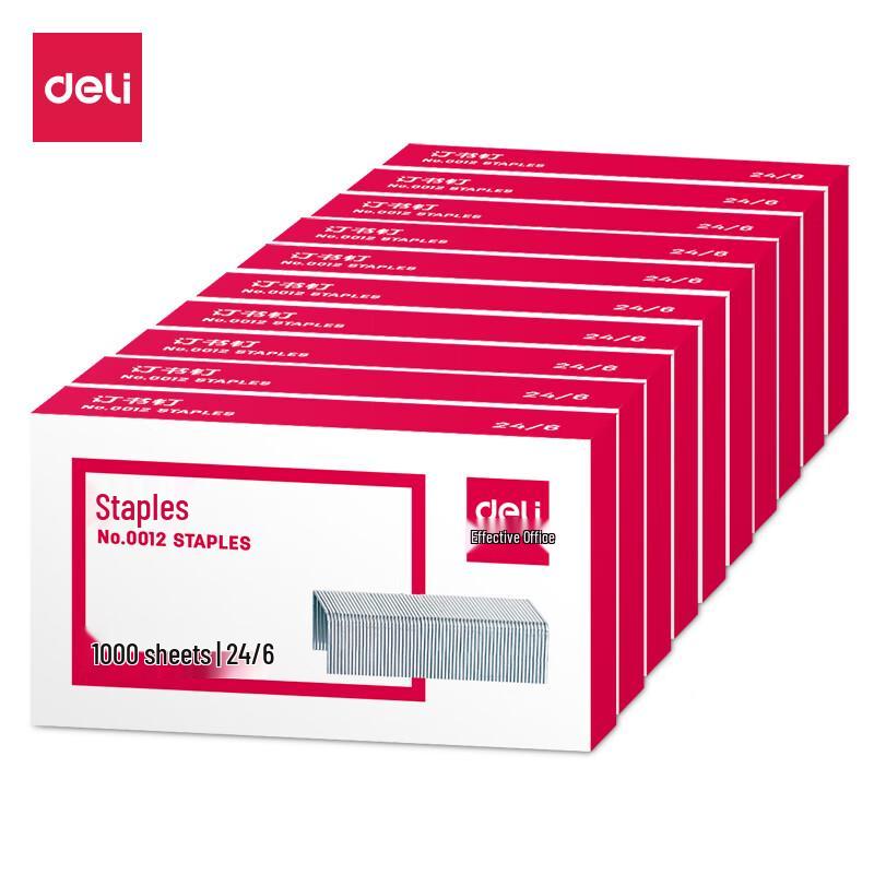 Deli Universal Staples 24/6, 1000 Count/Box, 10-Pack