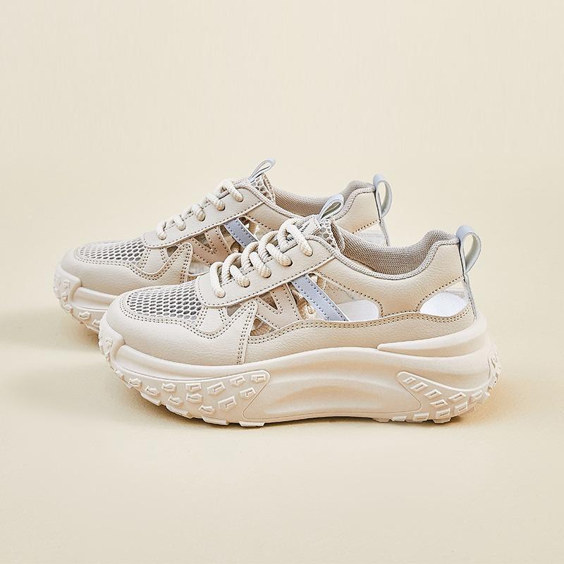 

Fashion Ladies Shoes 2025 Hot Sale Lace-up Women s Vulcanize Shoes Fashion Outdoor Hollow Out Comfortable Light Thick Bottom Sandals 35 хаки