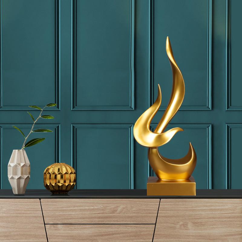 Simple and Modern Creative Flame Bird Craft Decoration Gift for Office Living Room Resin Ornaments Home Decor