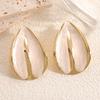 European and American Geometric Water Drop Earrings, Fashionable and Simple Cream Wind Dopamine Contrasting Color Earrings, Versatile Women's Ear 