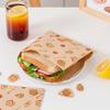 50Pcs Cute Cartoon Square Wax Paper Sandwiches Burgers Fries Fried Wrappers Bags Waxed Paper Baking Paper Food Packing Pouches