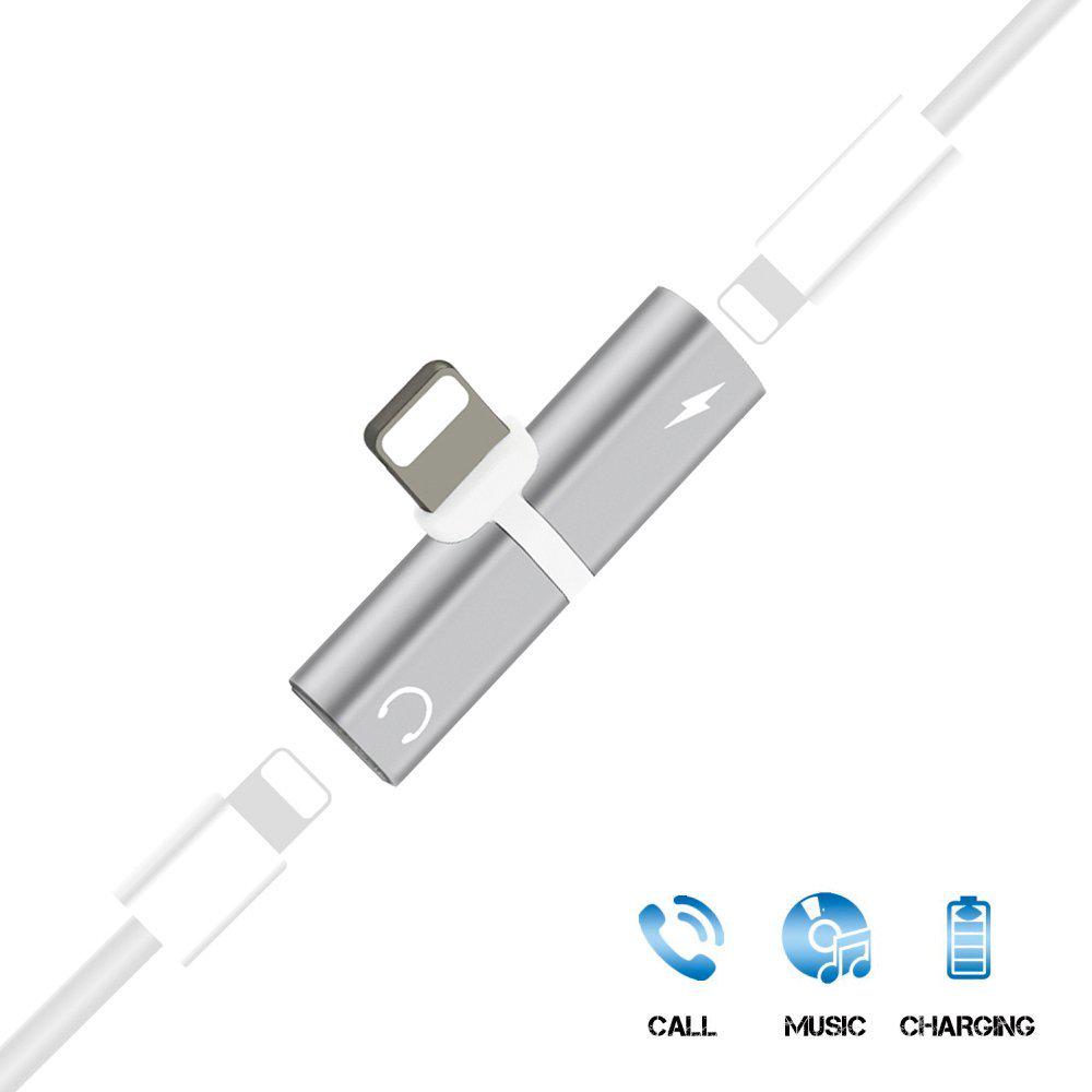 Mini Lightning Splitter Adapter Audio AUX Konverter Adapter mit zwei Lightning-Anschlüssen Kopfhöreranschluss Ladeanschluss für iPhone 7 Plus 8 Plus X