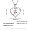 925 Sterling Silver Exquisite Fashion Heart Zircon Pendant Necklace Birthday Anniversary Party Gift