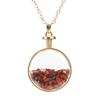 Colorful Natural Gravel Wishing Bottle Round Glass Phase Box Drift Bottle Pendant Necklace N576