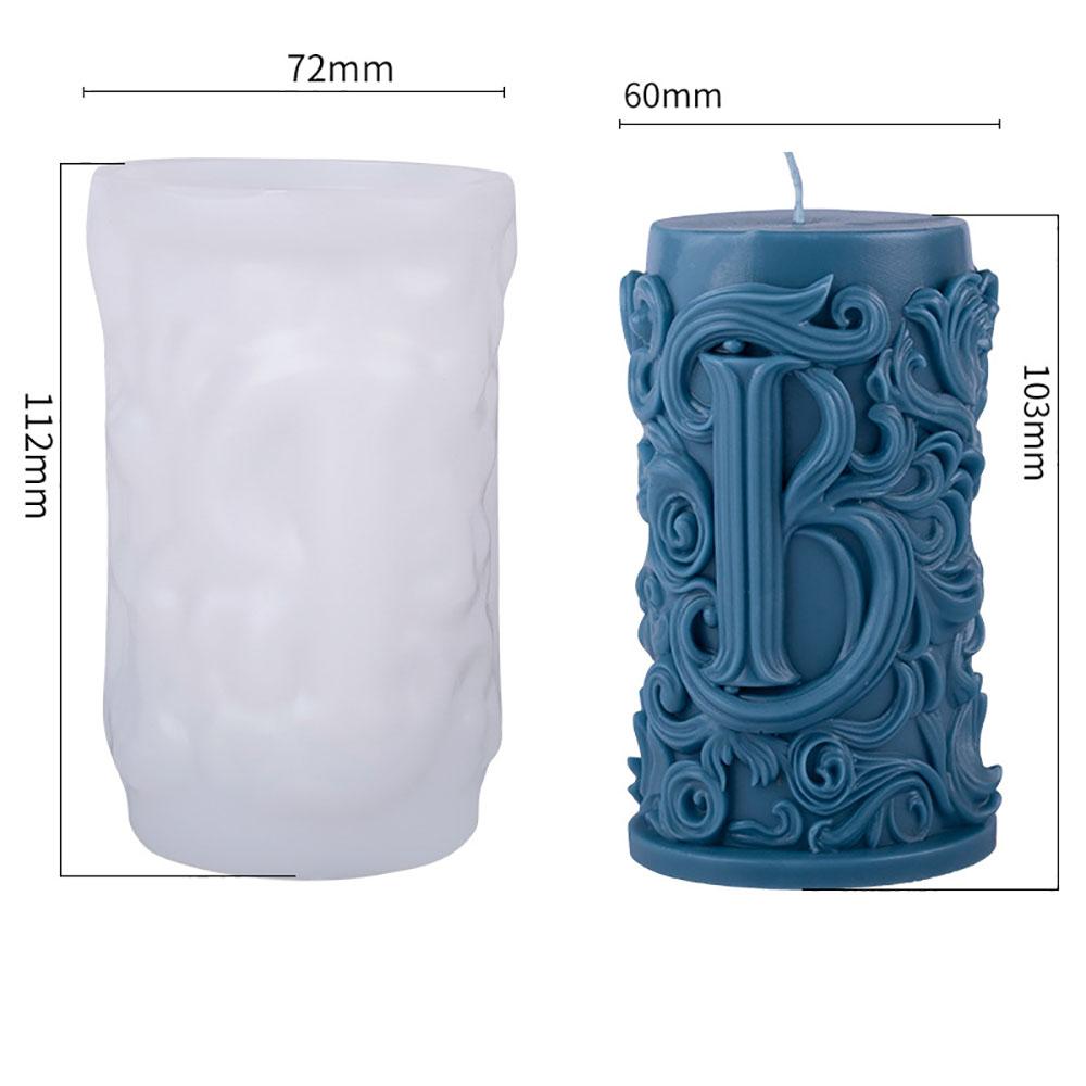 3D Letter Relief Cylindrical Candle Silicone Mold Creative  Artistic Design Relief Resin Mould DIY Craft Home Decor