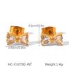 18k Gold Stainless Steel Earrings, Niche Light Luxury High-end Zircon Studs, Fashionable Versatile Ear Jewelry