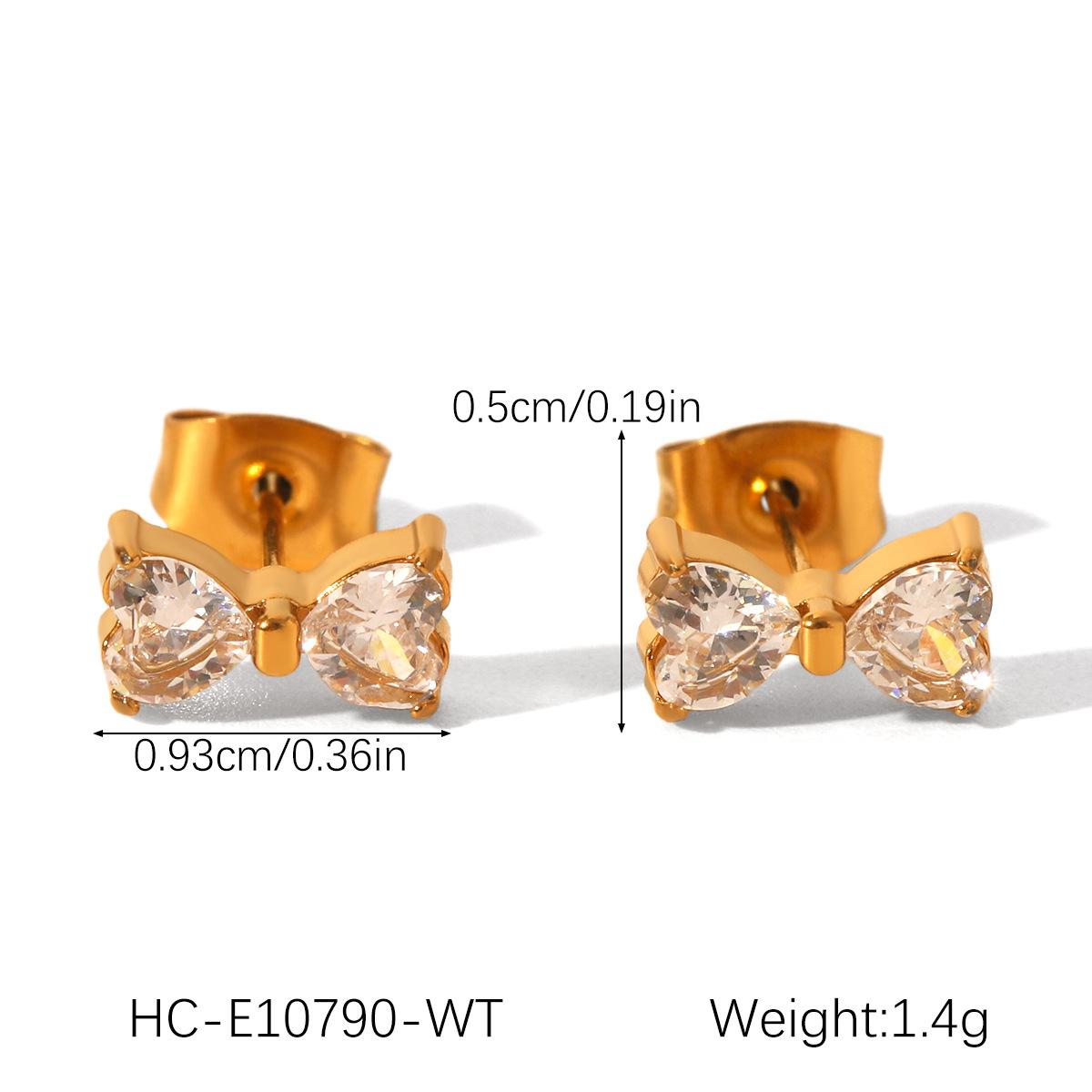 

18k Gold Stainless Steel Earrings, Niche Light Luxury High-end Zircon Studs, Fashionable Versatile Ear Jewelry