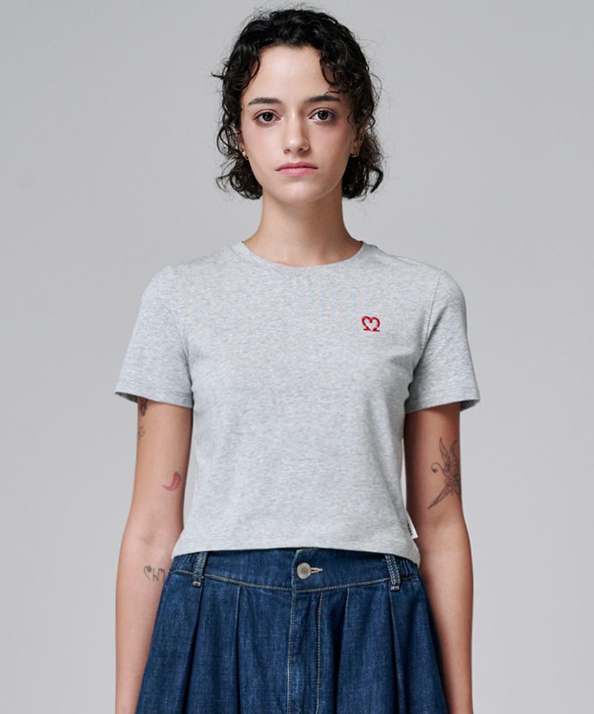 MALOUPE 5210 Crop Signature T-Shirt (Gray)
