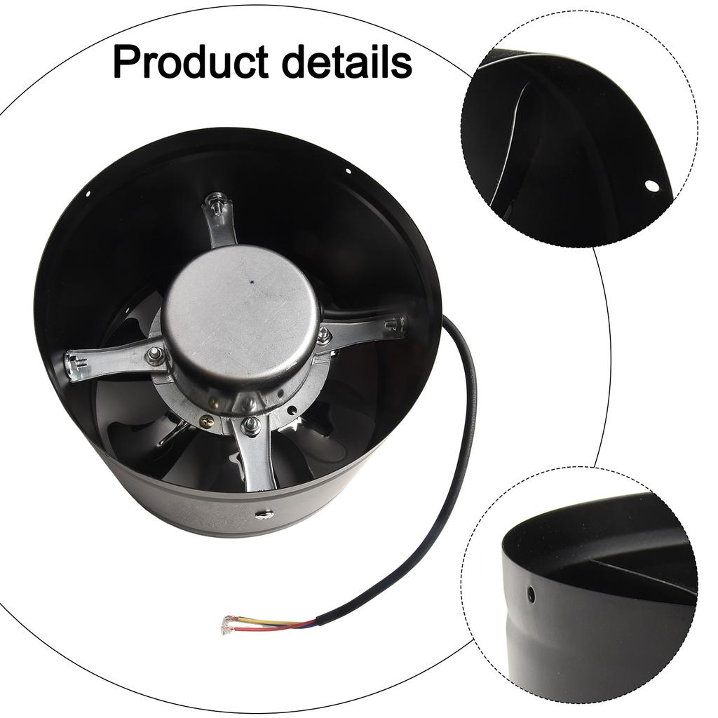 Efficient 200mm Duct Fan with 7 Reinforced Blades for Smoke Extraction and Quiet Operation in Ventilation Systems