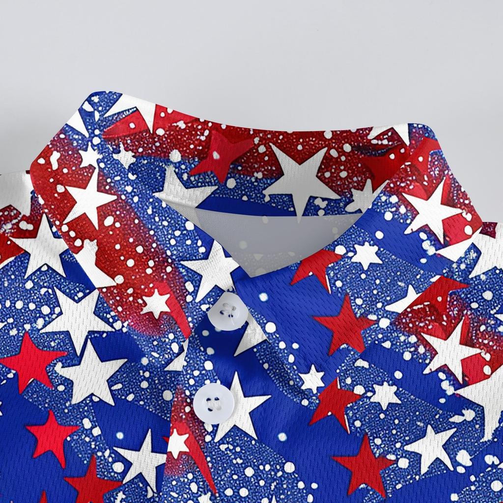 Family And Parent-child Outfits - Casual Vacation Independence Day Printed Women's Skirts, Men's Shirts Summer Suit