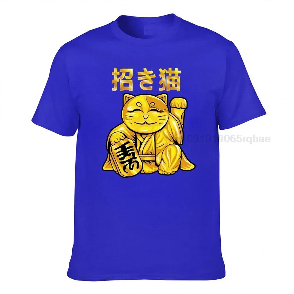 Fashion Unisex T Shirt Funny Japanese Unisexeki Neko Tshirt Oneck 100 Cotton Tshirt Round Neck Summer Lucky Fortune Cat Tee