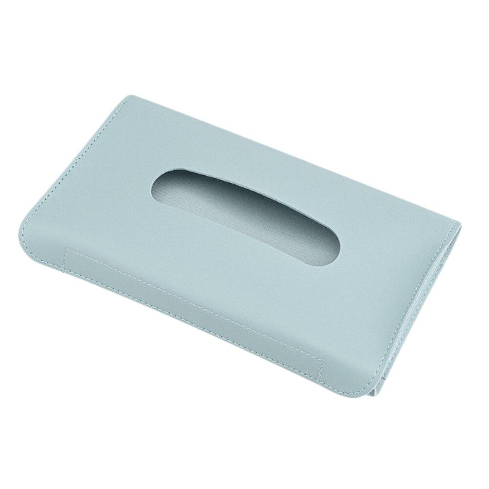 Car Tissue Box Car Sun Visor PU Leather Tissue Box Holder Auto Car Interior Storage Decoration Accessories