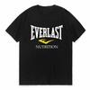 EVERLAST Boxing Logo T-shirt Men Women O Collar Printed Summer Cotton T-shirt Harajuku Street Boys Girls Family Matching Wear#Color(1)